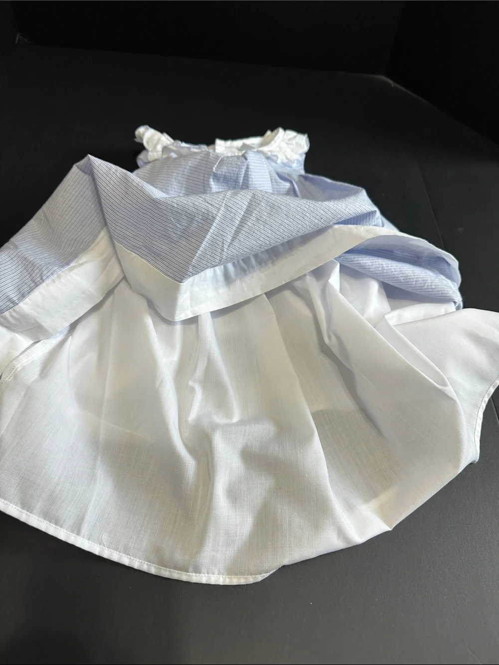 Blue white striped dress. Edgehill collection